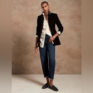 NWOT Banana Republic | Black Riding Jacket Wool Blend Equestrian Acadamia Sz 4